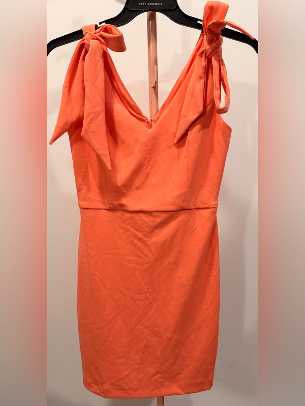 BCBGeneration Coral Tie-Shoulder V-Neck Midi Dress